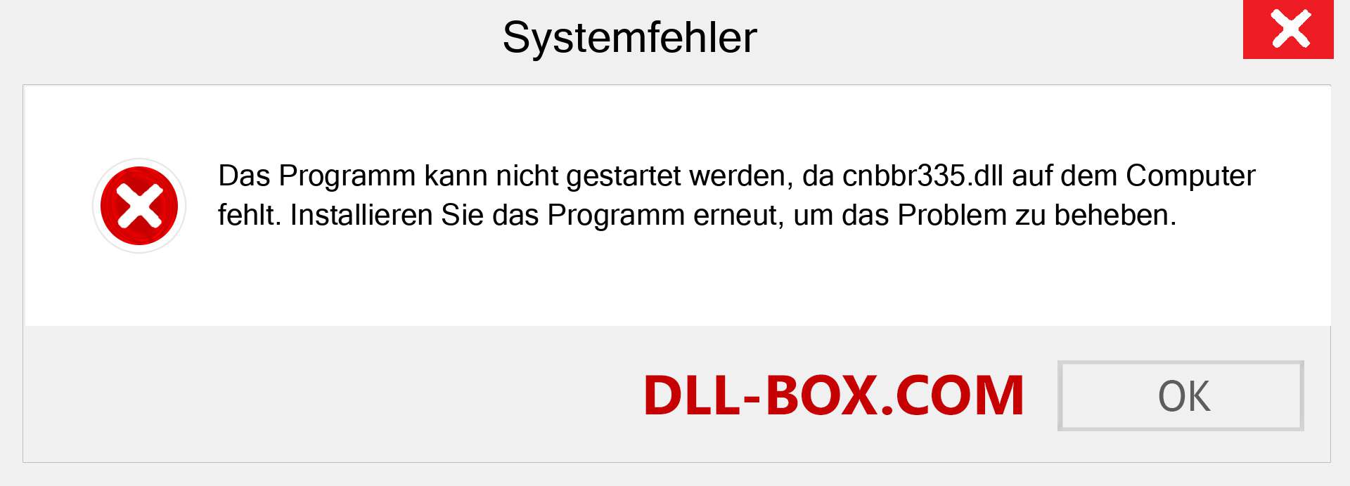 cnbbr335.dll-Datei fehlt?. Download für Windows 7, 8, 10 - Fix cnbbr335 dll Missing Error unter Windows, Fotos, Bildern